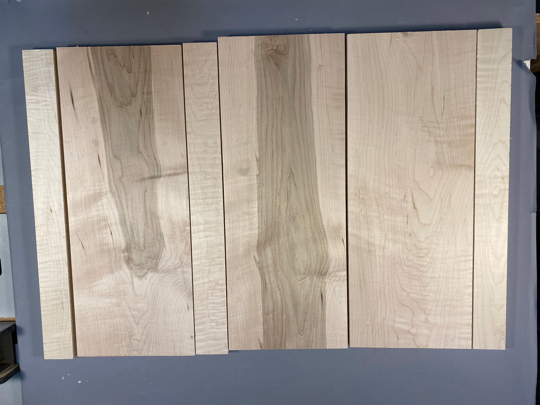 4/4 curly maple large flat rate game box