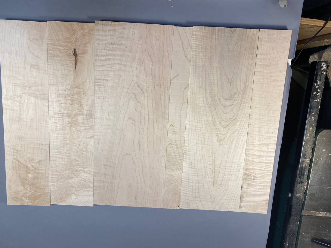 4/4 curly maple large flat rate game box