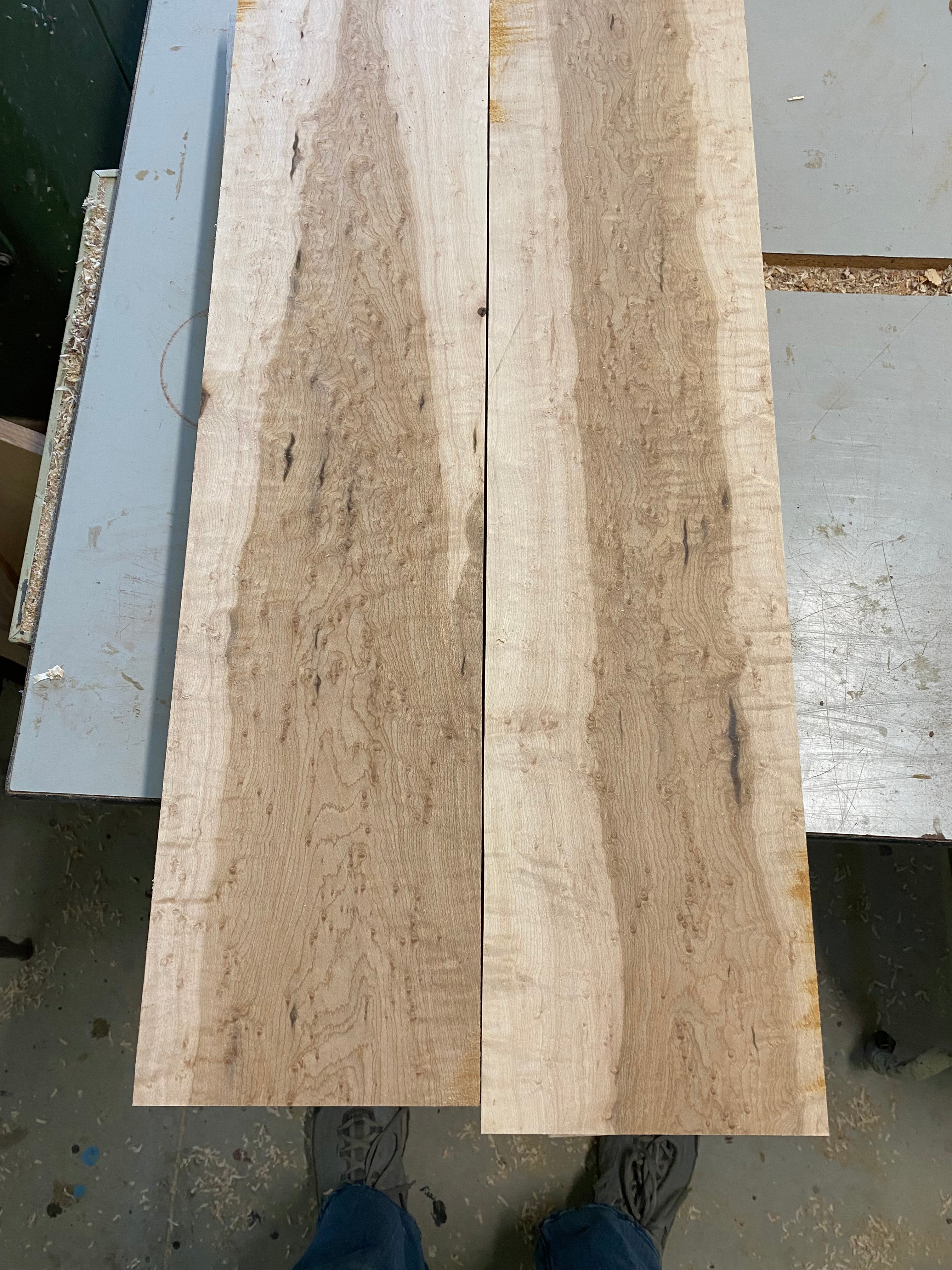 4/4 prime birdseye maple flat rate box.