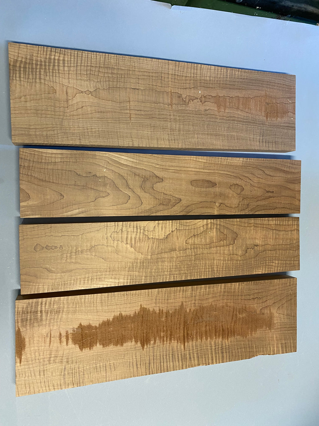 6/4 roasted curly maple 4 pc box