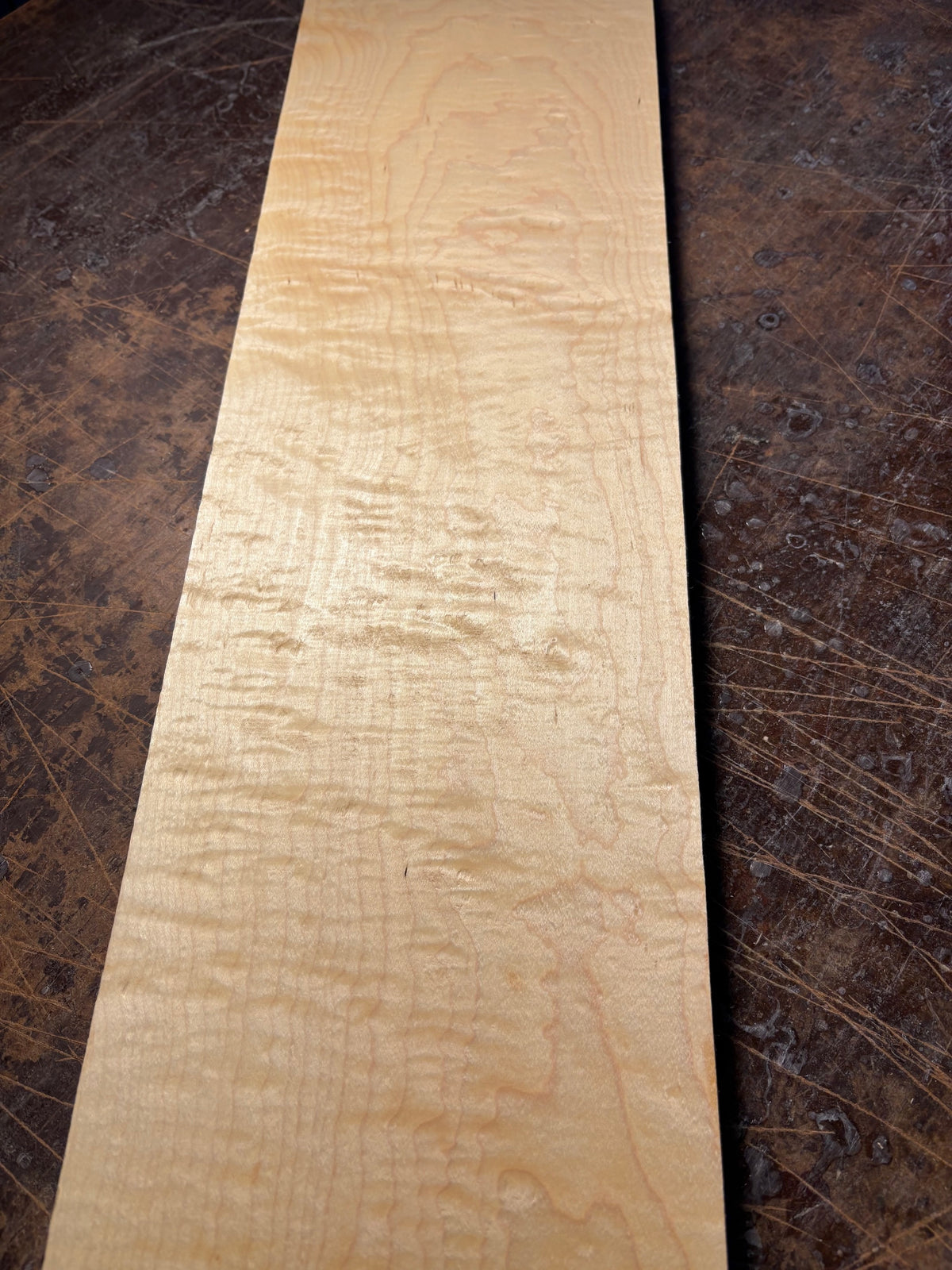 All white curly hard maple