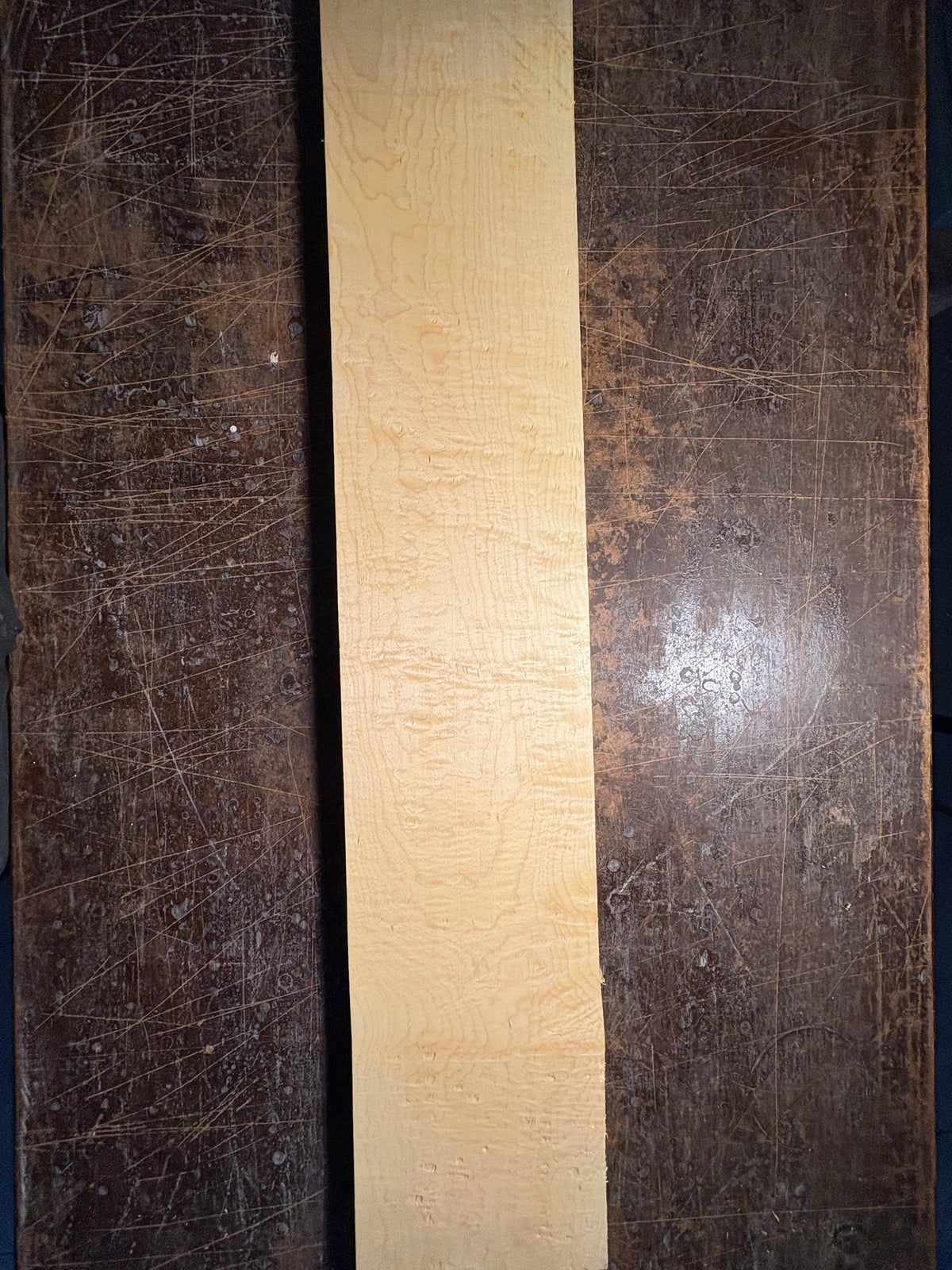 All white curly hard maple