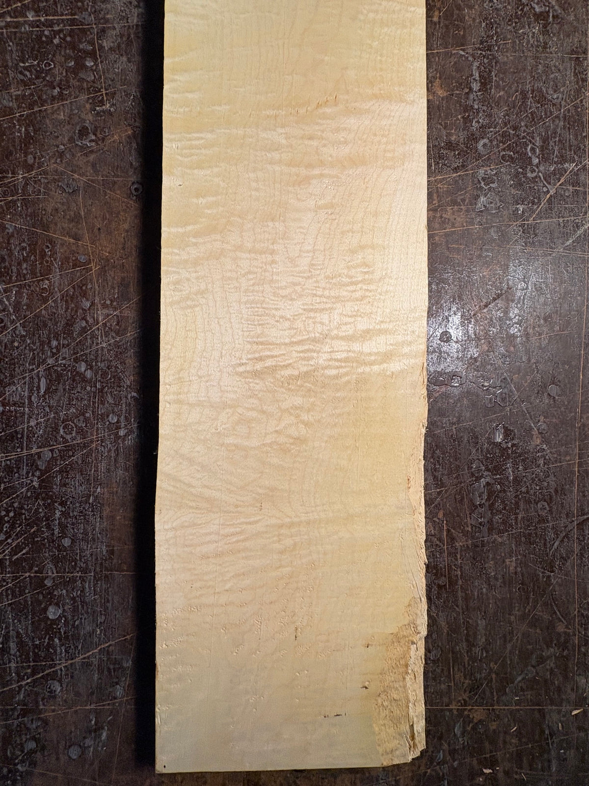All white curly hard maple