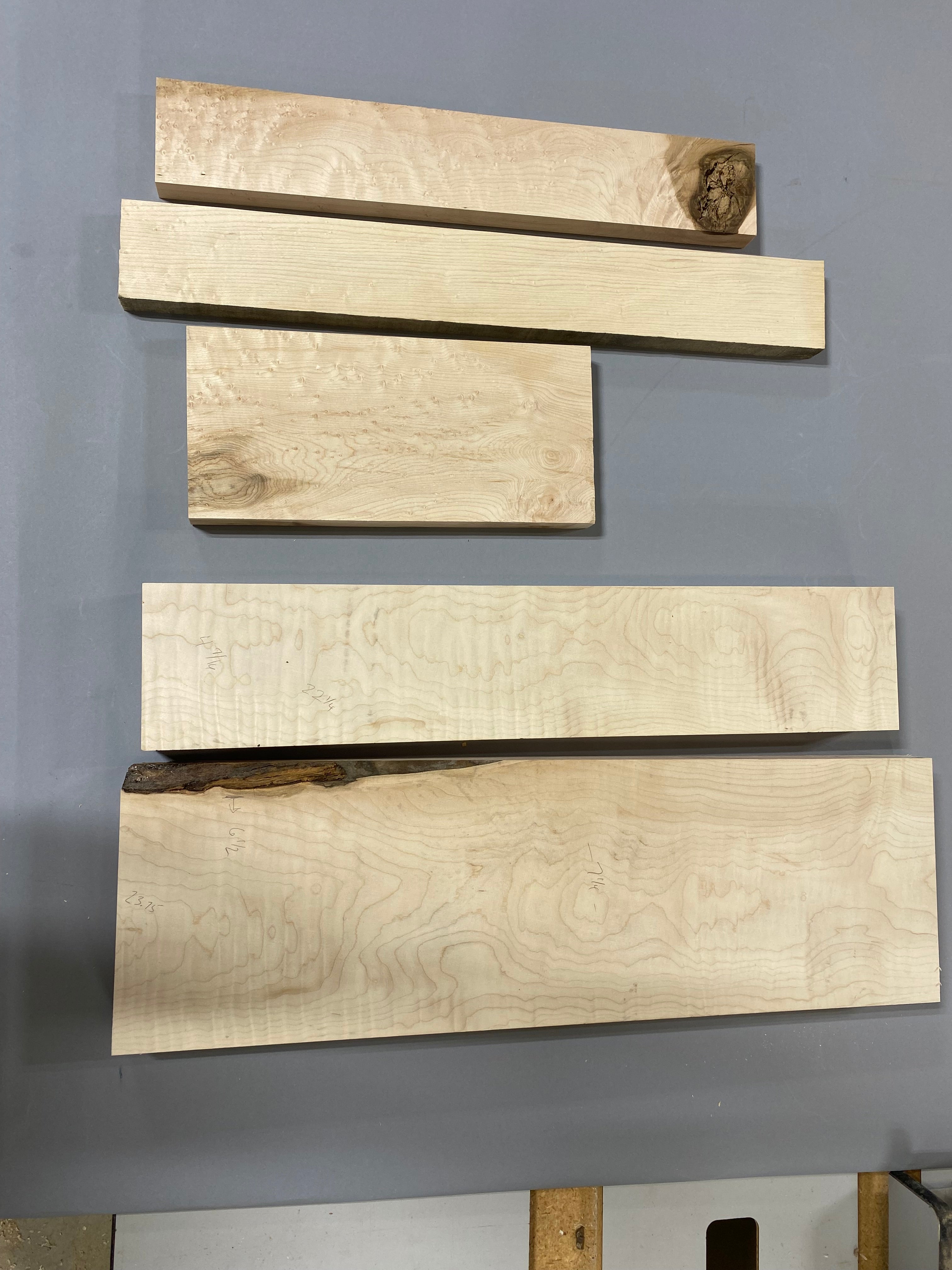 8/4 prime curly maple with birdseye filler price includes free shipping in the USA