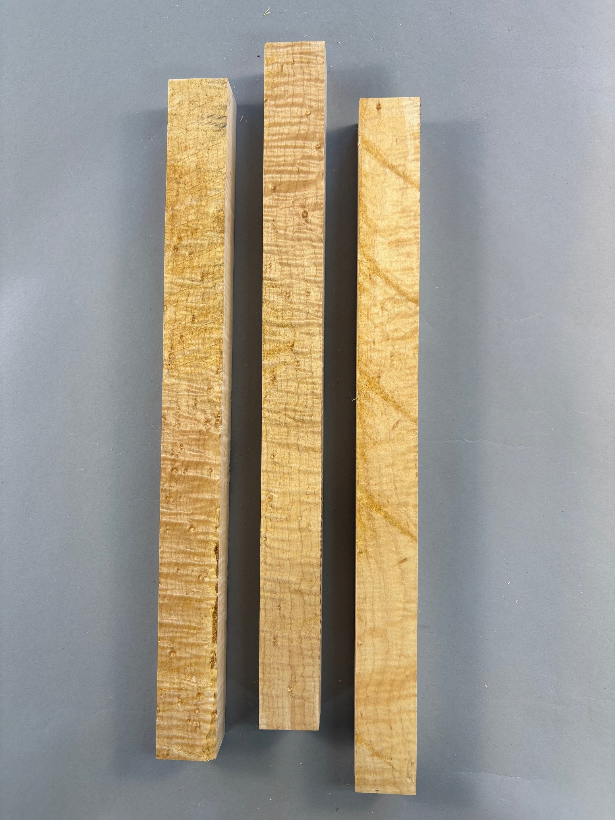 Set of 3 Rare Birdseye and Curly Pool Cue Blanks-BEPC13-$160 Includes Shipping