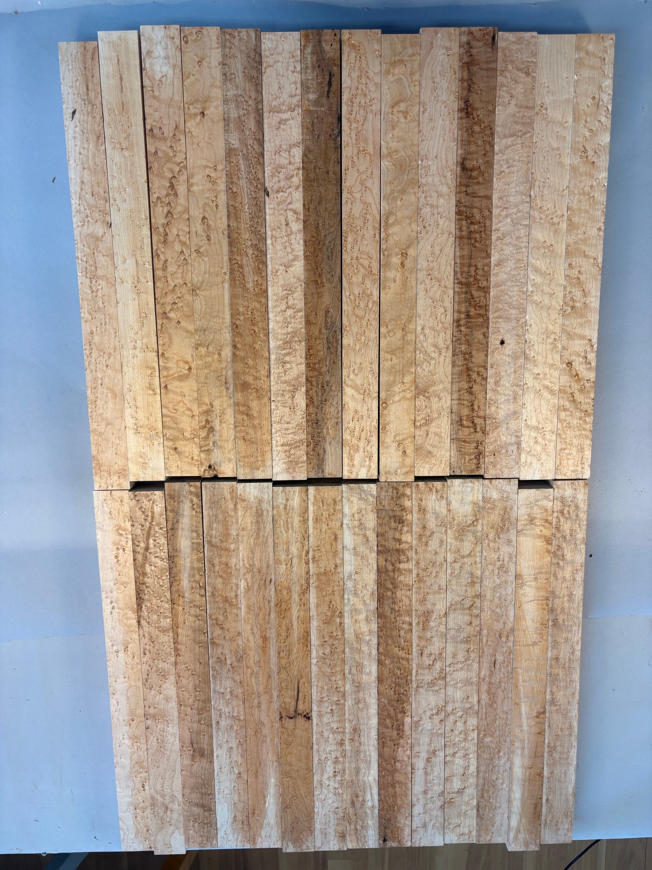 Natural color birdseye maple pool cue/turning blanks with heavy birdseye figure