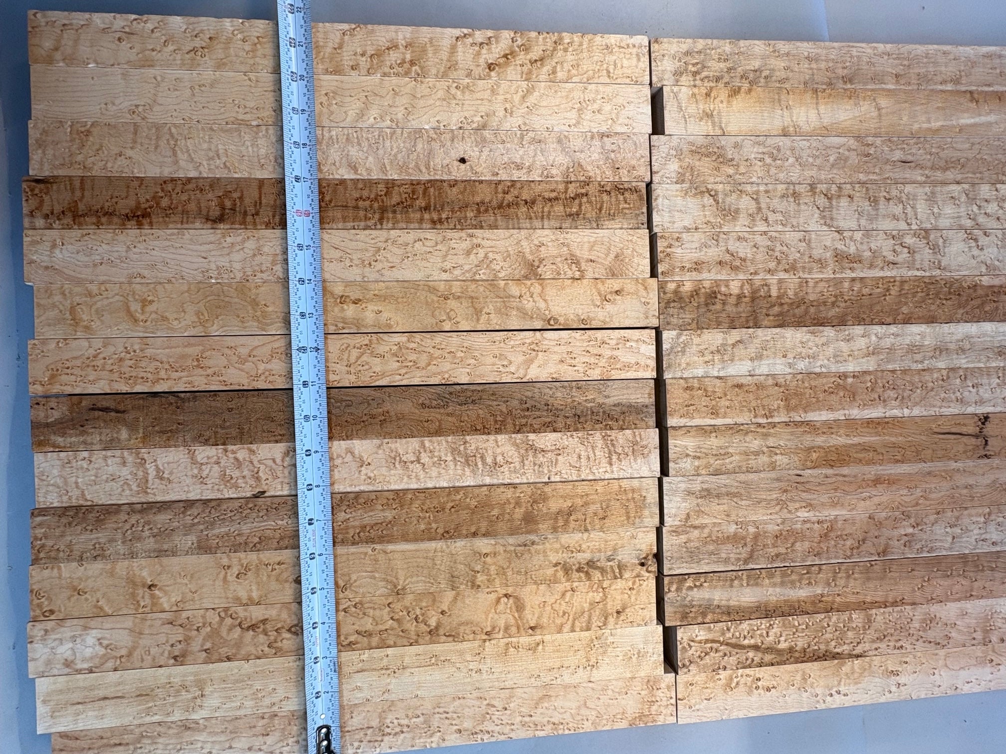Natural color birdseye maple pool cue/turning blanks with heavy birdseye figure