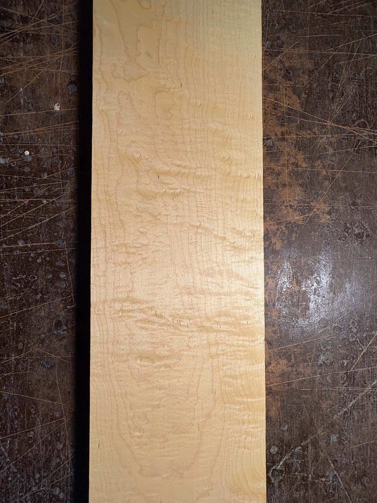All white curly hard maple