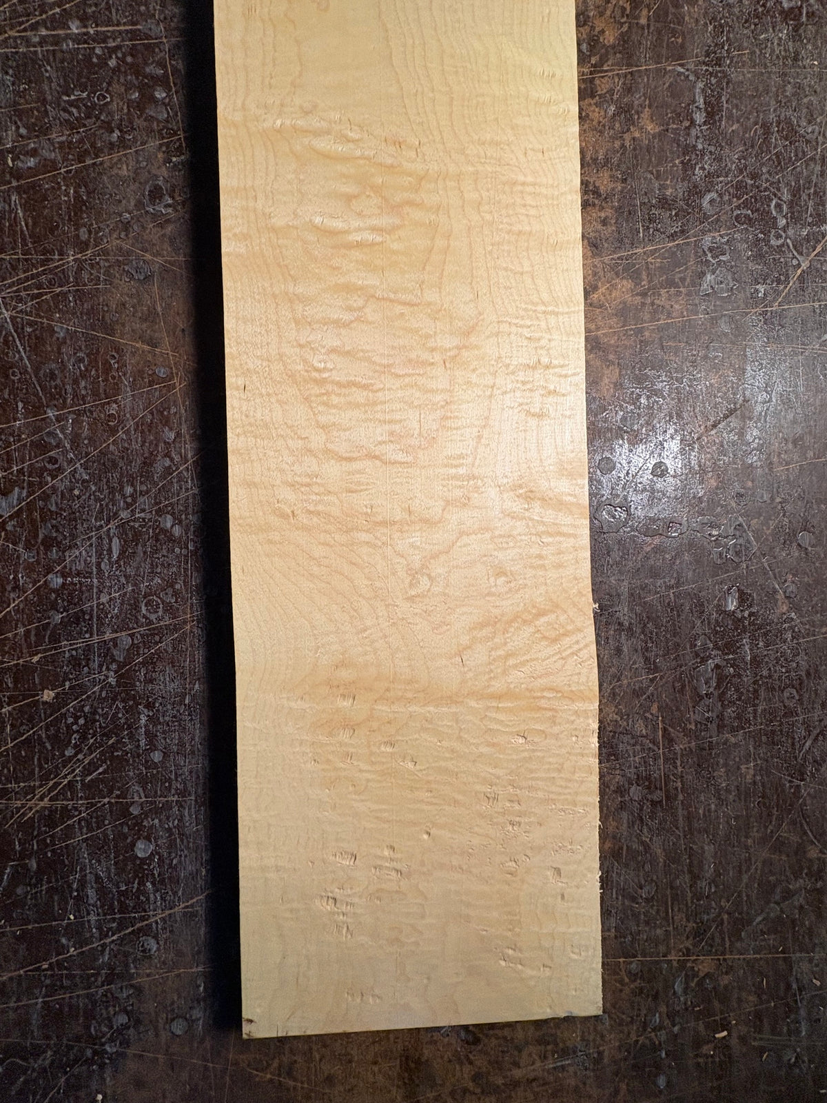 All white curly hard maple