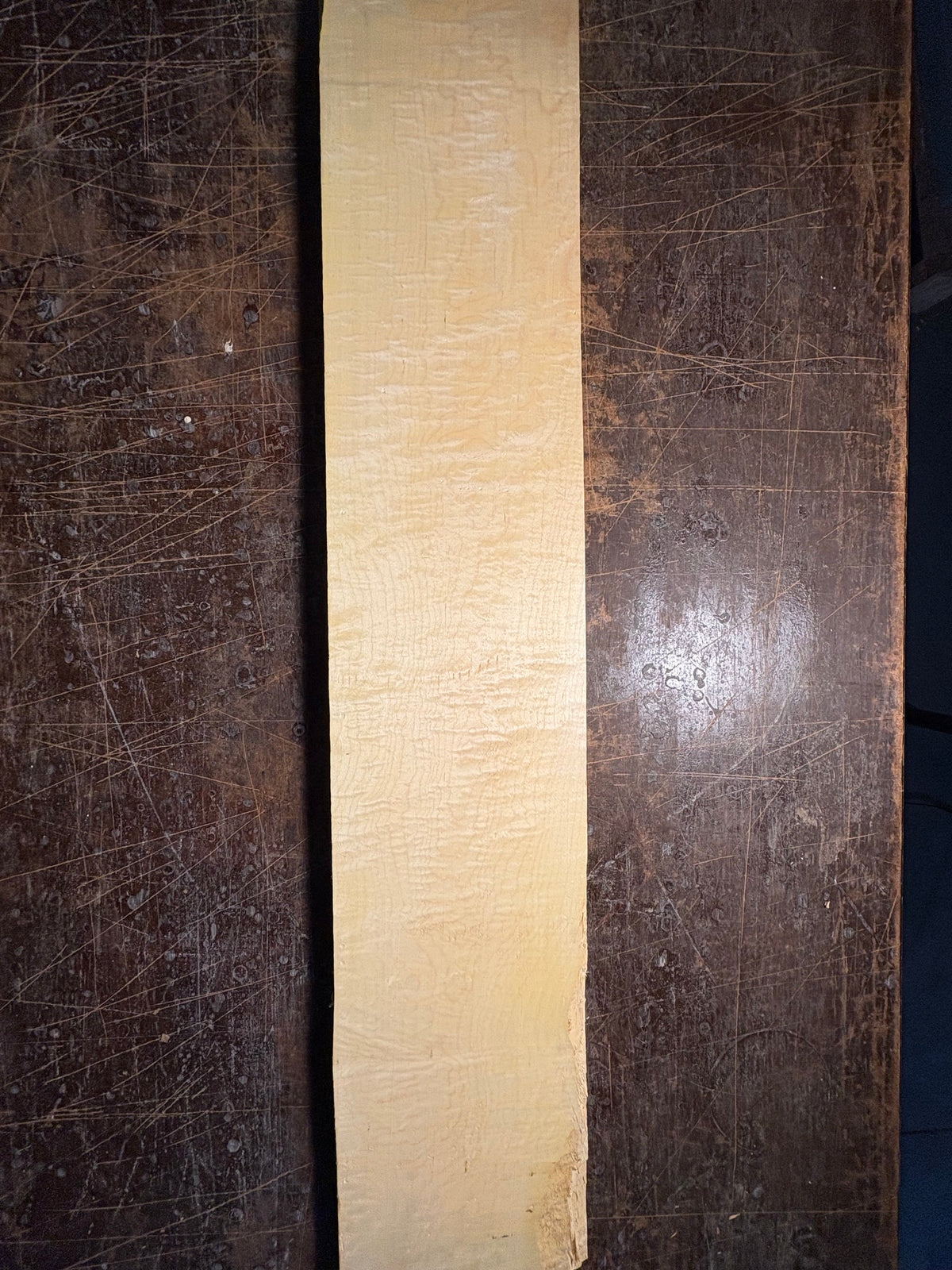 All white curly hard maple