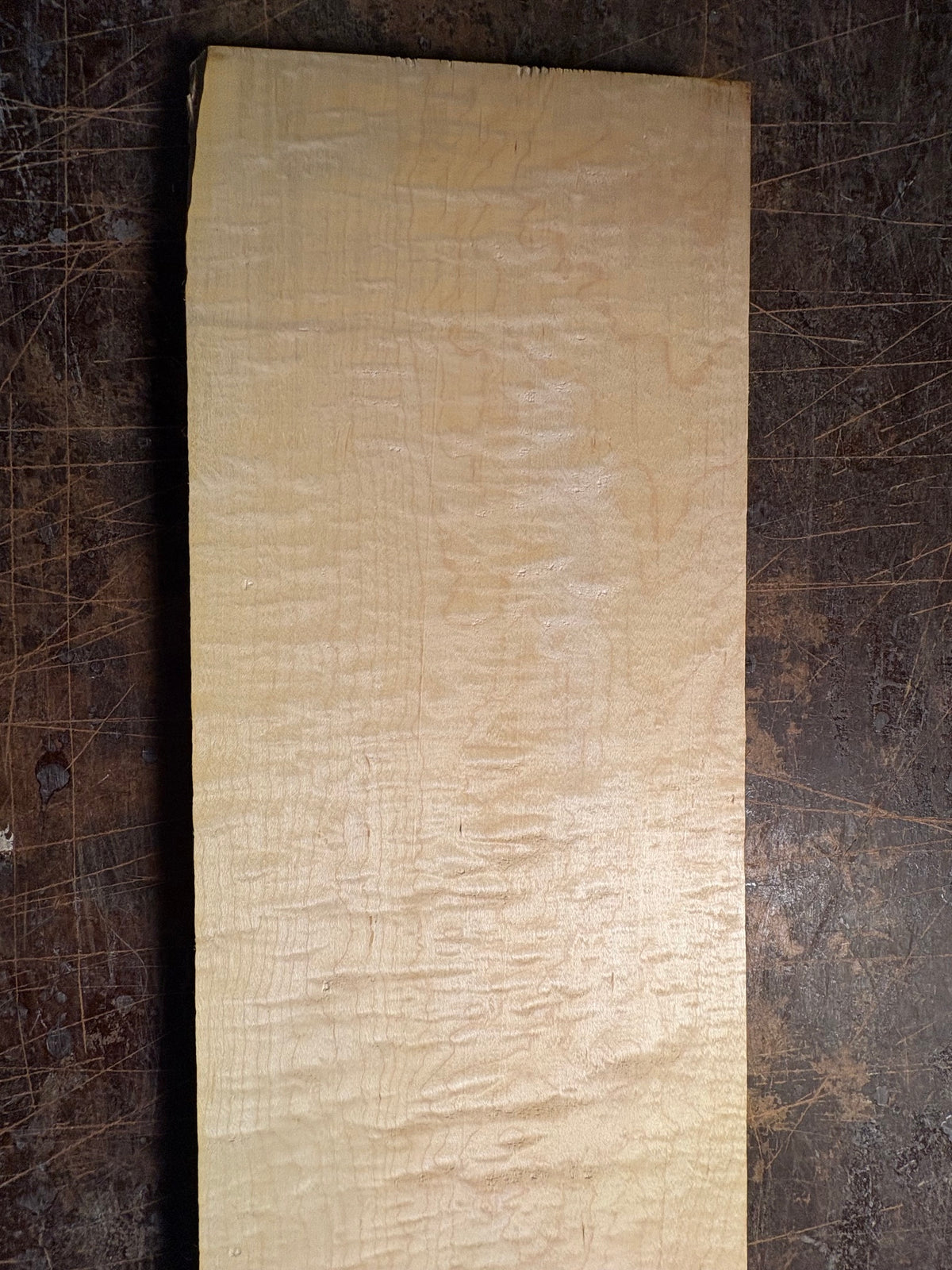 All white curly hard maple