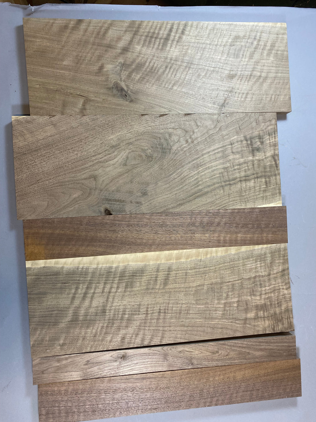 4/4 curly quartersawn walnut large game box