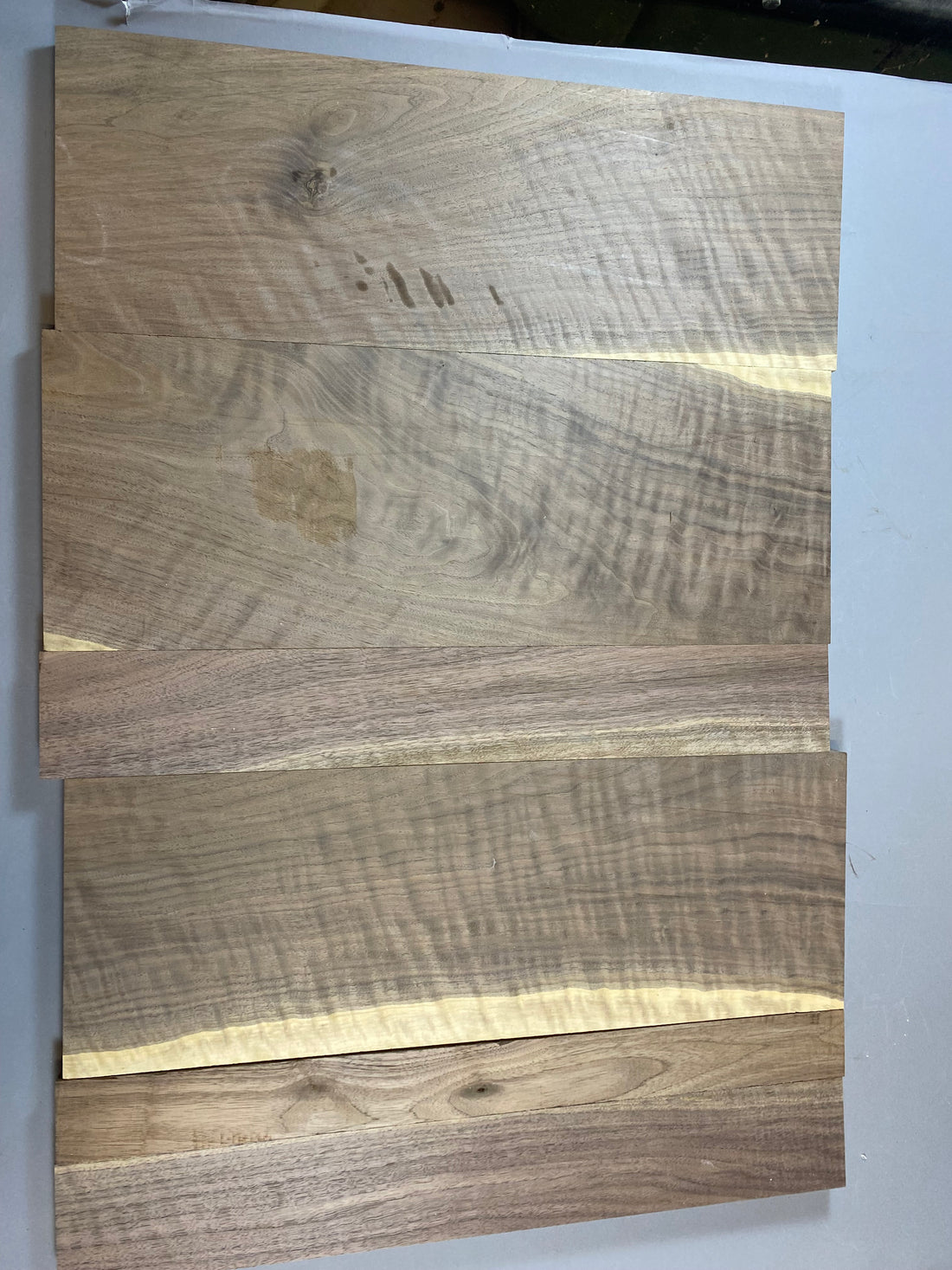 4/4 curly quartersawn walnut large game box