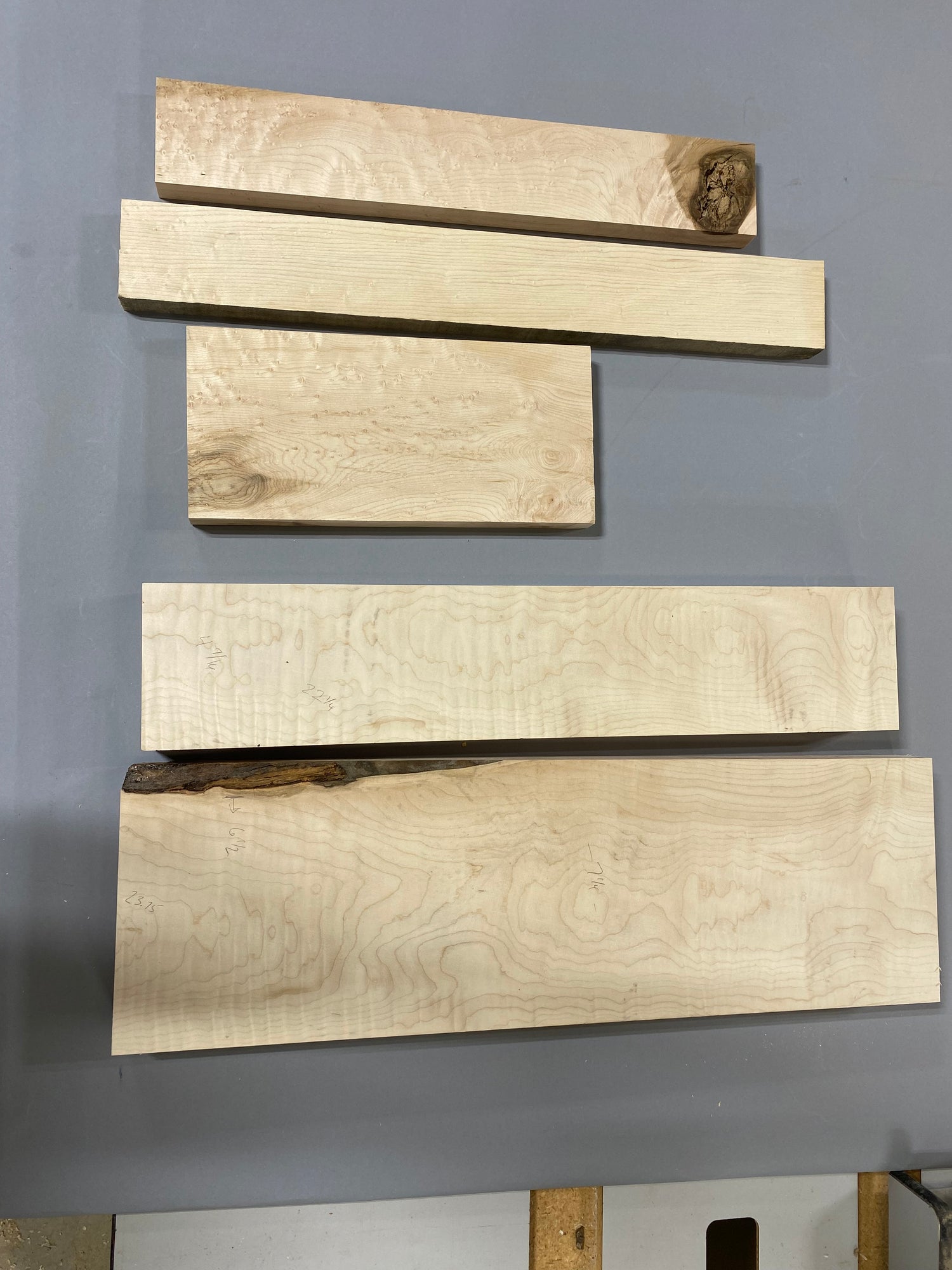 8/4  prime curly maple with birdseye filler price includes free shipping in the USA