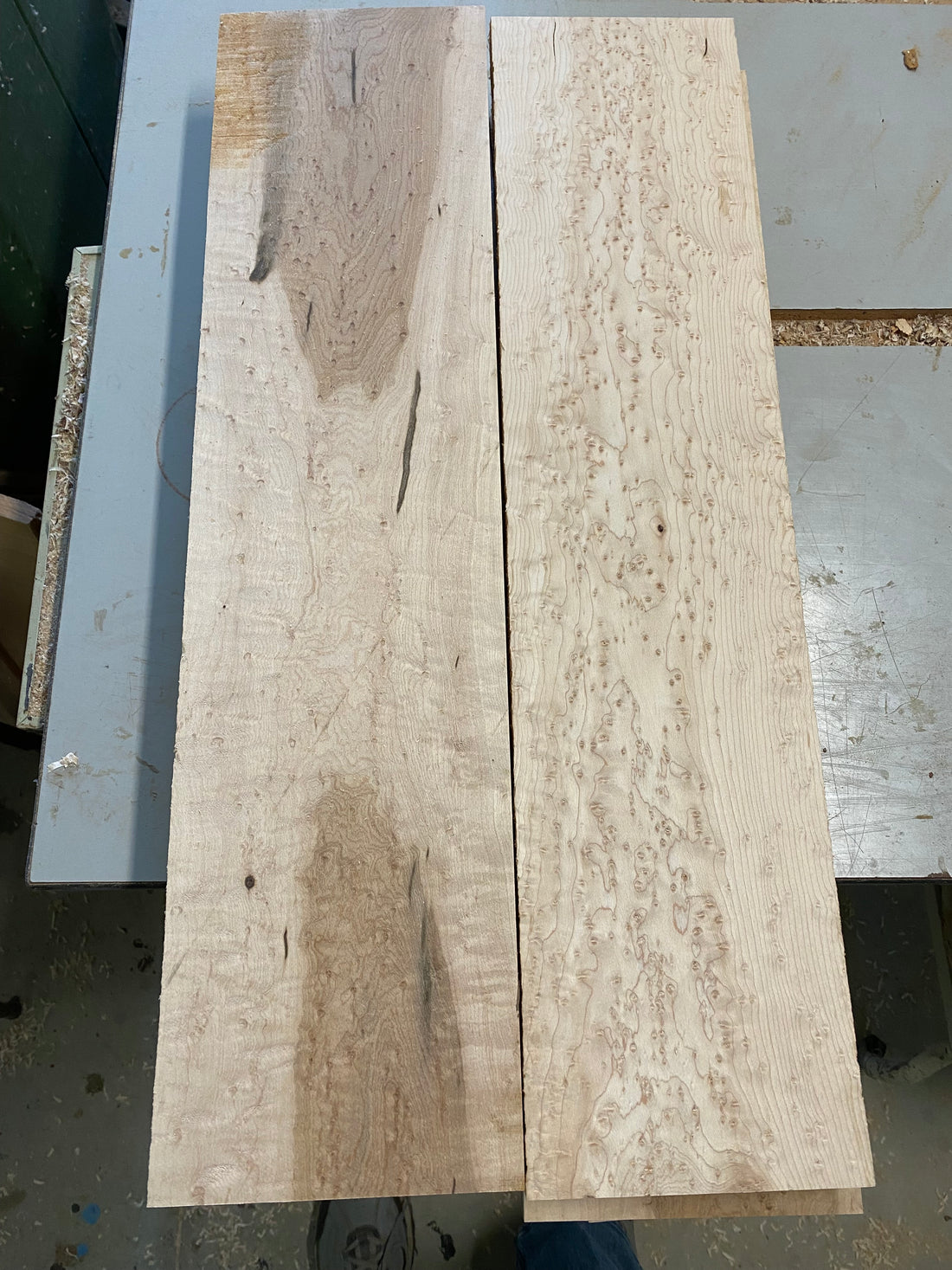 4/4 prime birdseye maple flat rate box.