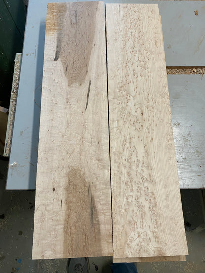 4/4 prime birdseye maple flat rate box.