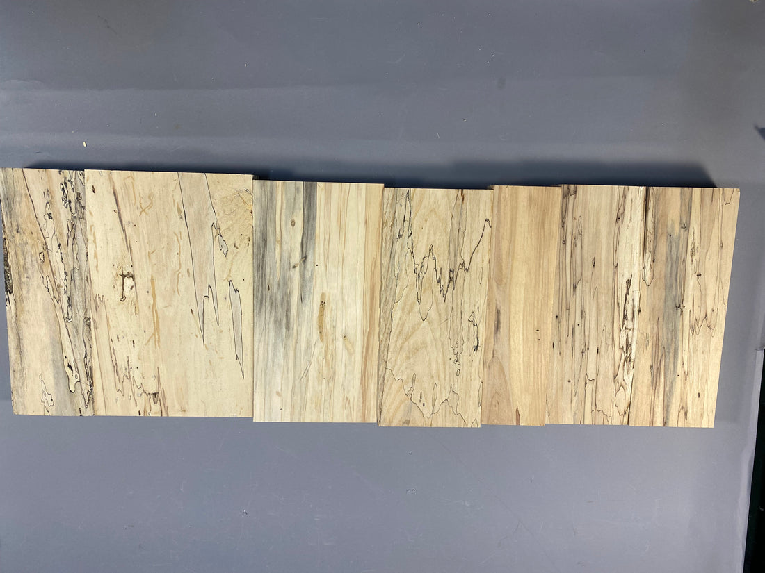 8/4 mixed spalted maple and hickory in a large flat rate box