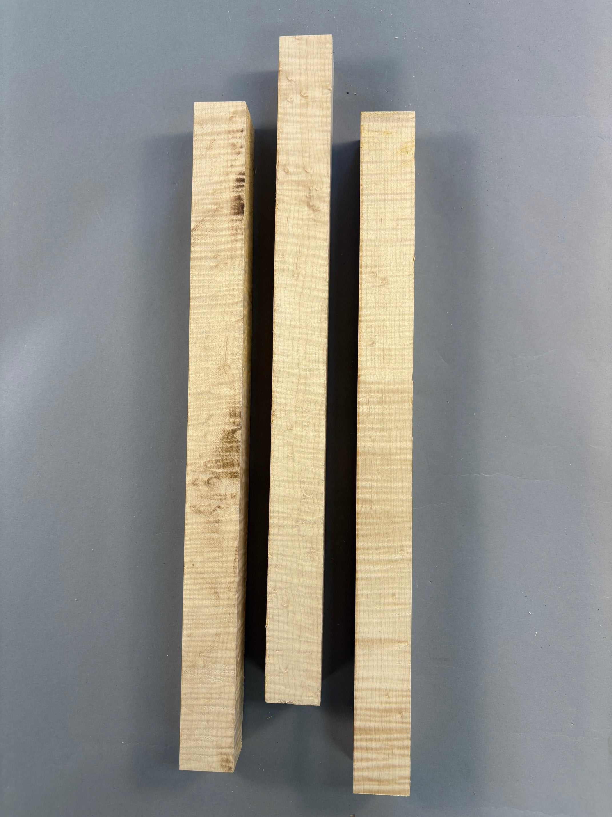 Set of 3 Rare Birdseye and Curly Pool Cue Blanks-BEPC13-$160 Includes Shipping