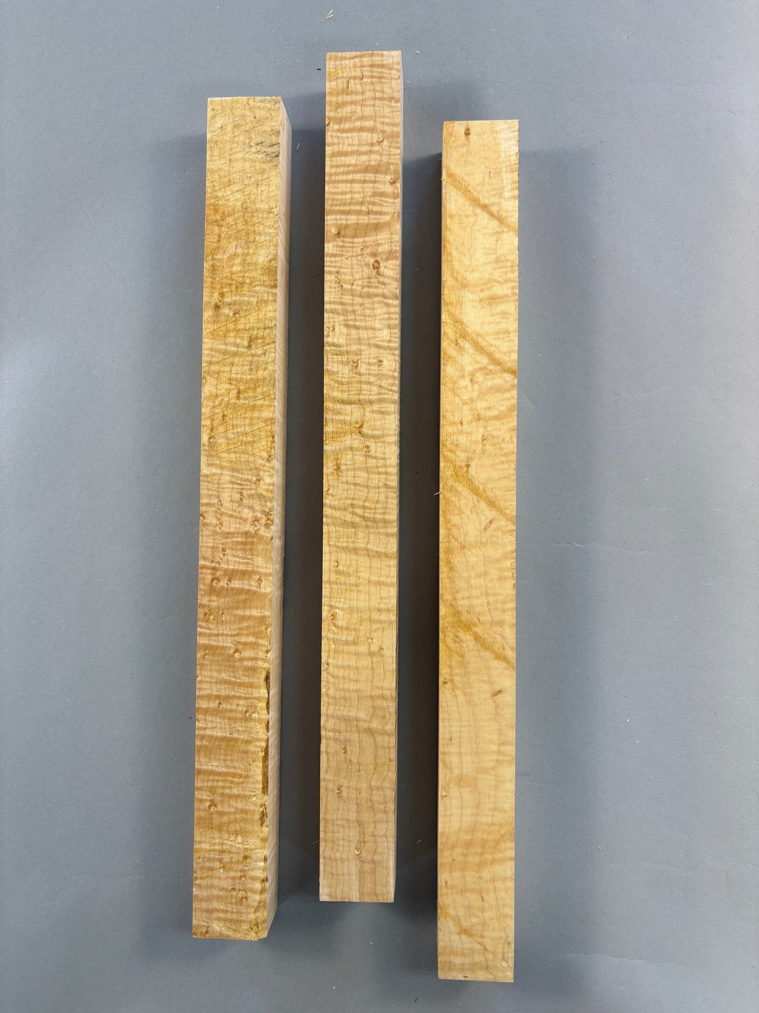 Set of 3 Rare Birdseye and Curly Pool Cue Blanks-BEPC13-$160 Includes Shipping