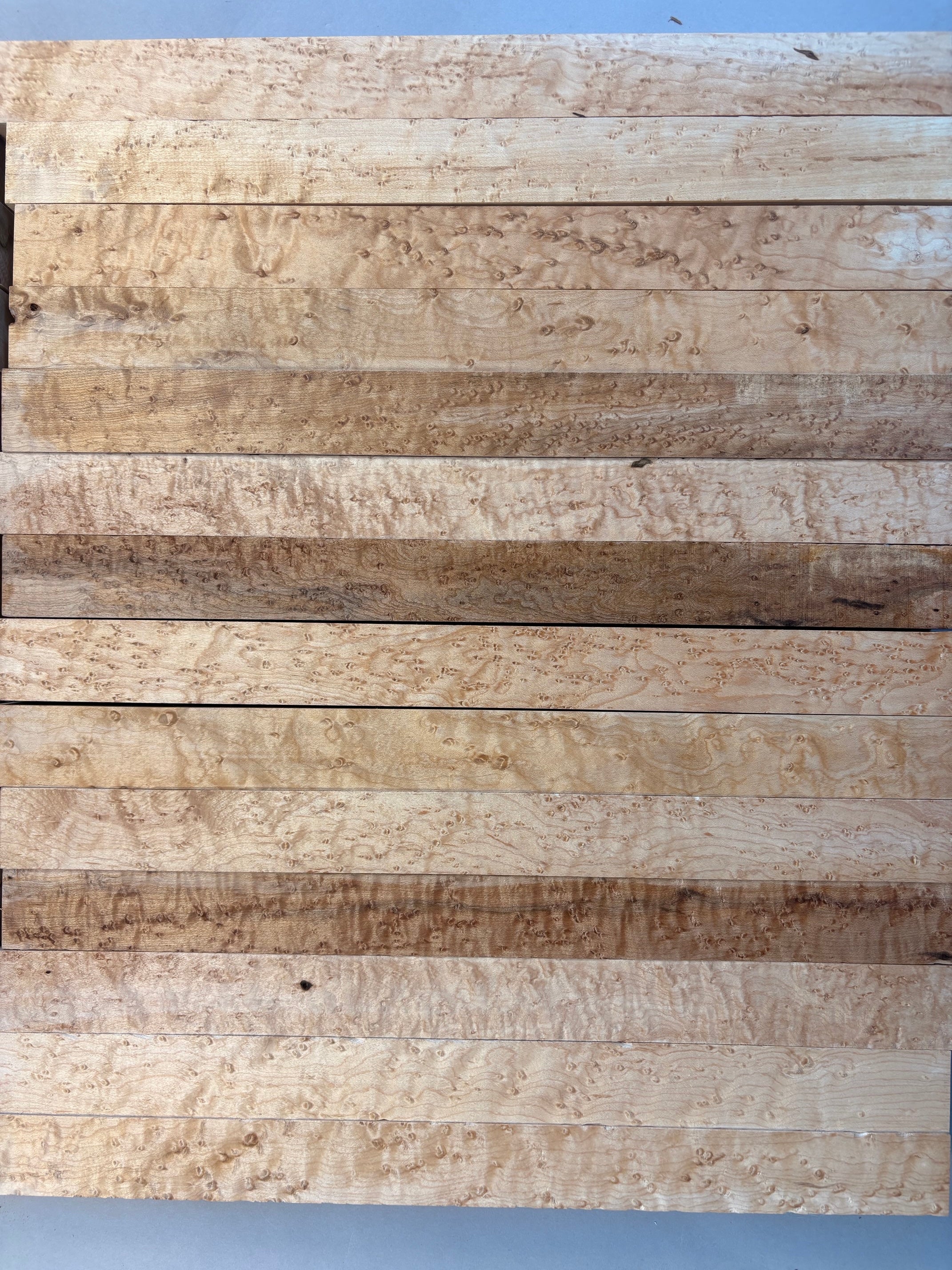 Natural color birdseye maple pool cue/turning blanks with heavy birdseye figure