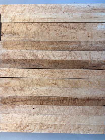 Natural color birdseye maple pool cue/turning blanks with heavy birdseye figure