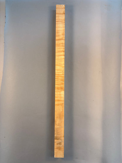 All white curly maple turning blank with heavy and thick curl pattern throughout great for game calls and pool cue blanks