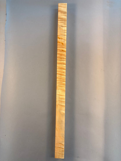 All white curly maple turning blank with heavy and thick curl pattern throughout great for game calls and pool cue blanks