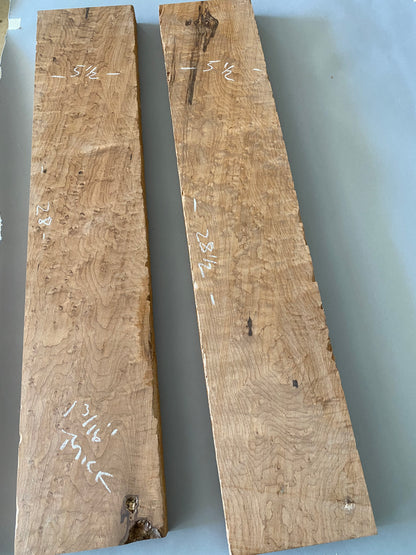 6/4 birdseye maple and flame birch 5  PC Roasted guitar neck stock bundle-250$  plus shipping